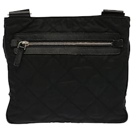 Prada-PRADA Quilted Shoulder Bag Nylon Black Auth fm3367-Black