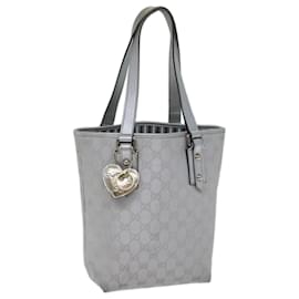 Gucci-GUCCI GG Canvas Handtasche Silber 257250 Auth 71517-Silber