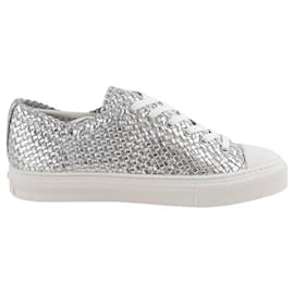 Stuart Weitzman-Sneakers aus Leder-Silber