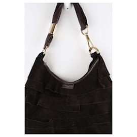 Saint Laurent-Leather shoulder handbag-Brown