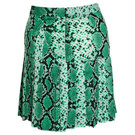 Sandro-Sandro, falda verde con estampado de serpiente-Verde