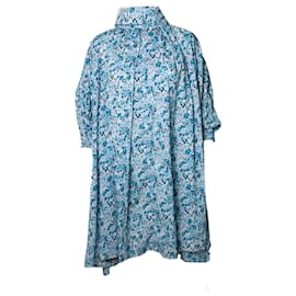 Autre Marque-Nackiye, Robe bleue imprimée fleurie-Bleu