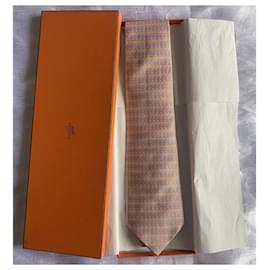 Hermès-Ties-Coral,Light blue