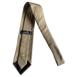 Corbata Hermès de seda con rayas moradas y doradas Otro