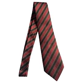 Hermès-Cravatte-Bordò,Marrone scuro
