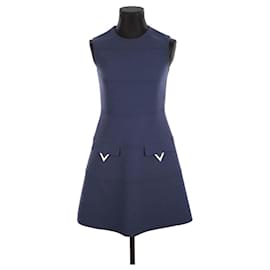 Valentino-Robe en laine-Bleu Marine