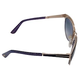 Autre Marque-Tom Ford gafas de sol de metal con forma de ojo de gato en negro y multicolor Nina-Negro