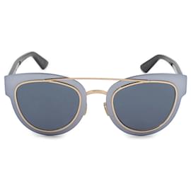 Autre Marque-Christian Dior Blue Multi Chromic Cat Eye Metal Sunglasses-Blue