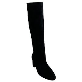 L'Agence Black Suede Ines Boots Black