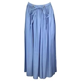 Autre Marque-Falda midi de satén azul Irvette de Ulla Johnson-Azul