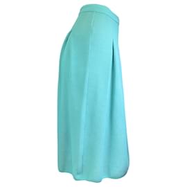 Autre Marque-Vionnet Aqua Pleated Knit Midi Skirt-Blue