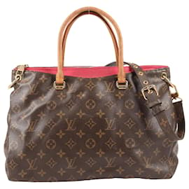 Louis Vuitton-Louis Vuitton Monogram Pallas MM 2Way Handbag in Cherry-Brown