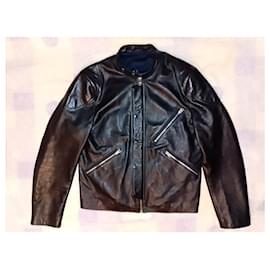 Acne-ACNE STUDIOS GIACCA DA MOTOCICLISTA IN PELLE NERA CON DETTAGLI A NASTRO NEIL SS14-Nero