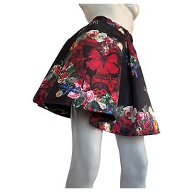 Philipp Plein Rock Schwarz Rot aus Polyester Schwarz Rot