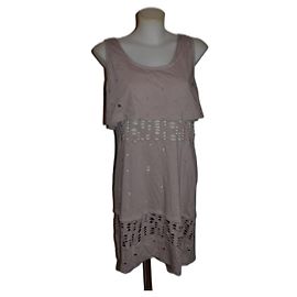 See by Chloé Baumwollkleid Taupe Größe 44 IT Taupe
