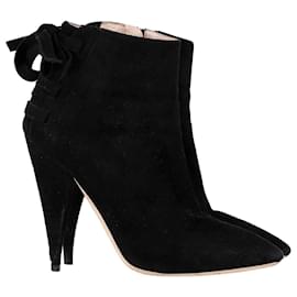 Miu Miu-Botines Miu Miu en ante negro-Negro