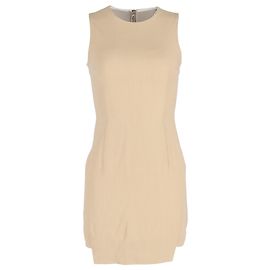 Minivestido sem mangas Acne Studios em lã bege Marrom Bege