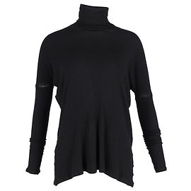 Maison Martin Margiela Maison Margiela Haut à col roulé oversize côtelé en laine noire Noir