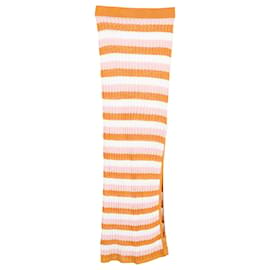 Autre Marque-Dodo Bar Or Striped Knitted Maxi Skirt in Multicolor Cotton-Multiple colors