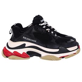 Balenciaga Triple S Sneakers in Black Polyester Black