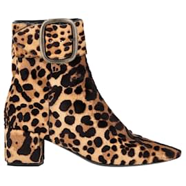 Saint Laurent-Botines con hebillas de Saint Laurent en pelo de caballo con estampado animal-Otro,Impresión de pitón