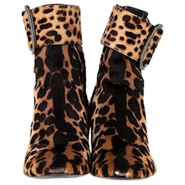 Saint Laurent-Botins com fivela Saint Laurent em cabelo de cavalo com estampa animal-Outro