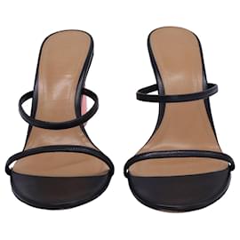 Loewe-Loewe Nail Polish Heel Sandals in Black Leather-Black