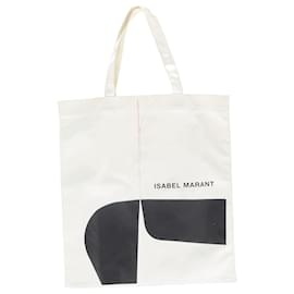 Isabel Marant-Borsa tote stampata Isabel Marant in cotone bianco-Altro