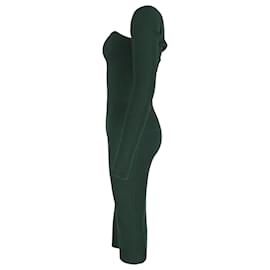 Khaite-Vestido midi de malha canelada Khaite Beth em viscose verde-Verde