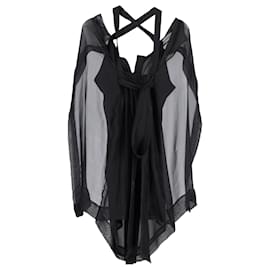 Stella Mc Cartney-Mini-robe Stella McCartney en soie noire-Noir