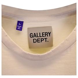 Autre Marque-Departamento de galería. Camiseta con logo estampado en algodón color crema-Blanco,Crudo