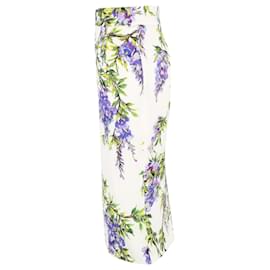 Dolce & Gabbana-Dolce & Gabbana Midi Pencil Skirt in Floral Print Cotton-Other,Python print