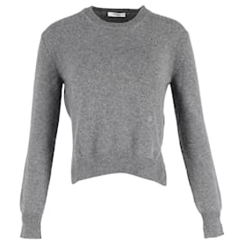 Céline-Céline Crewneck Sweater in Grey Cashmere-Grey