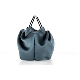The row-The Row Blue Small Double Circle Bag in Blue Satin-Blue