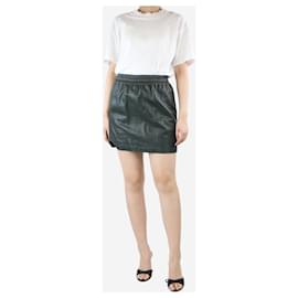 Bottega Veneta-Dark green leather mini skirt - size M-Green