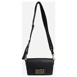Christian Dior-black leather shoulder bag-Black