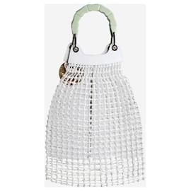 Autre Marque-White woven top handle bag-White