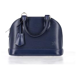 Louis Vuitton-Louis Vuitton Alma BB Hand Bag in Blue Epi Leather-Blue