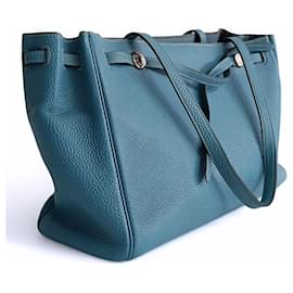 Hermès-Hermès Cabana PM shoulder bag in Blue Jeans togo leather-Light blue