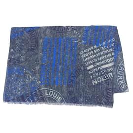 Louis Vuitton-Louis Vuitton Etole Denim Stamp Stola Sciarpa di tela M78539 In ottime condizioni-Altro