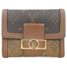 Louis Vuitton-Louis Vuitton Portefeuille Dauphine Compact Wallet Canvas Short Wallet M68725 in fair condition-Other