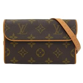 Louis Vuitton-Bolsa com cinto de lona florentina Louis Vuitton Pochette M51855 em boa condição-Outro