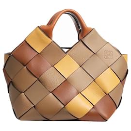 Loewe-Brown Surplus woven leather tote bag-Brown