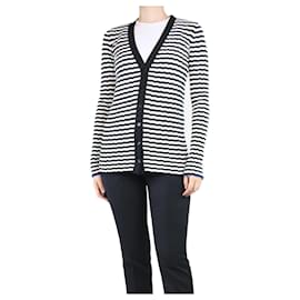 Proenza Schouler-Black and white striped ribbed cardigan - size S-Black