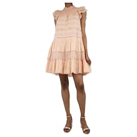 Ulla Johnson-Minivestido bordado pêssego - tamanho UK 4-Laranja