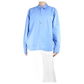 Autre Marque-Blue button-down cotton shirt - size UK 10-Blue