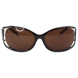 Dolce & Gabbana-Braune Sonnenbrille mit breitem Rahmen-Braun