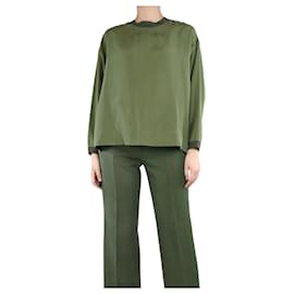 Autre Marque-Green silk crewneck blouse - size XS-Green