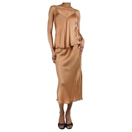 Autre Marque-Brown cami top and midi skirt set - size UK 8-Brown