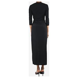 Helmut Lang-Vestido maxi franzido preto - tamanho S-Preto